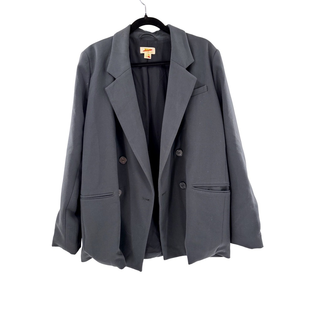 Maeve Anthropologie Double Breasted Blazer Dark Navy Blue Blazer Size 10